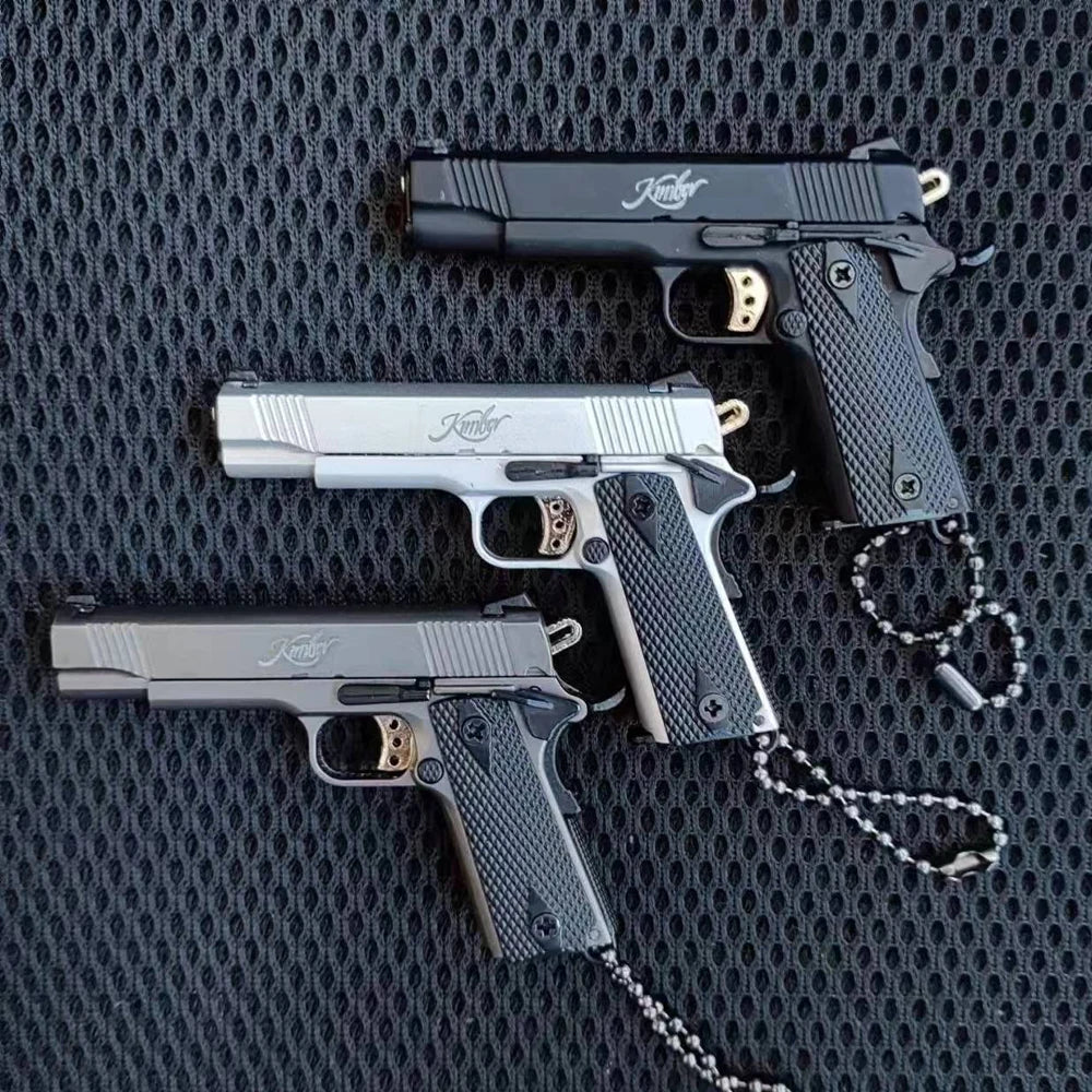 Detachable 1:3 Mini Alloy Colt 1911 Pistol Model PUBG Jedi Toy Gun Keychain Fidget Toy for Boy Collection Adults Chrismas Gift
