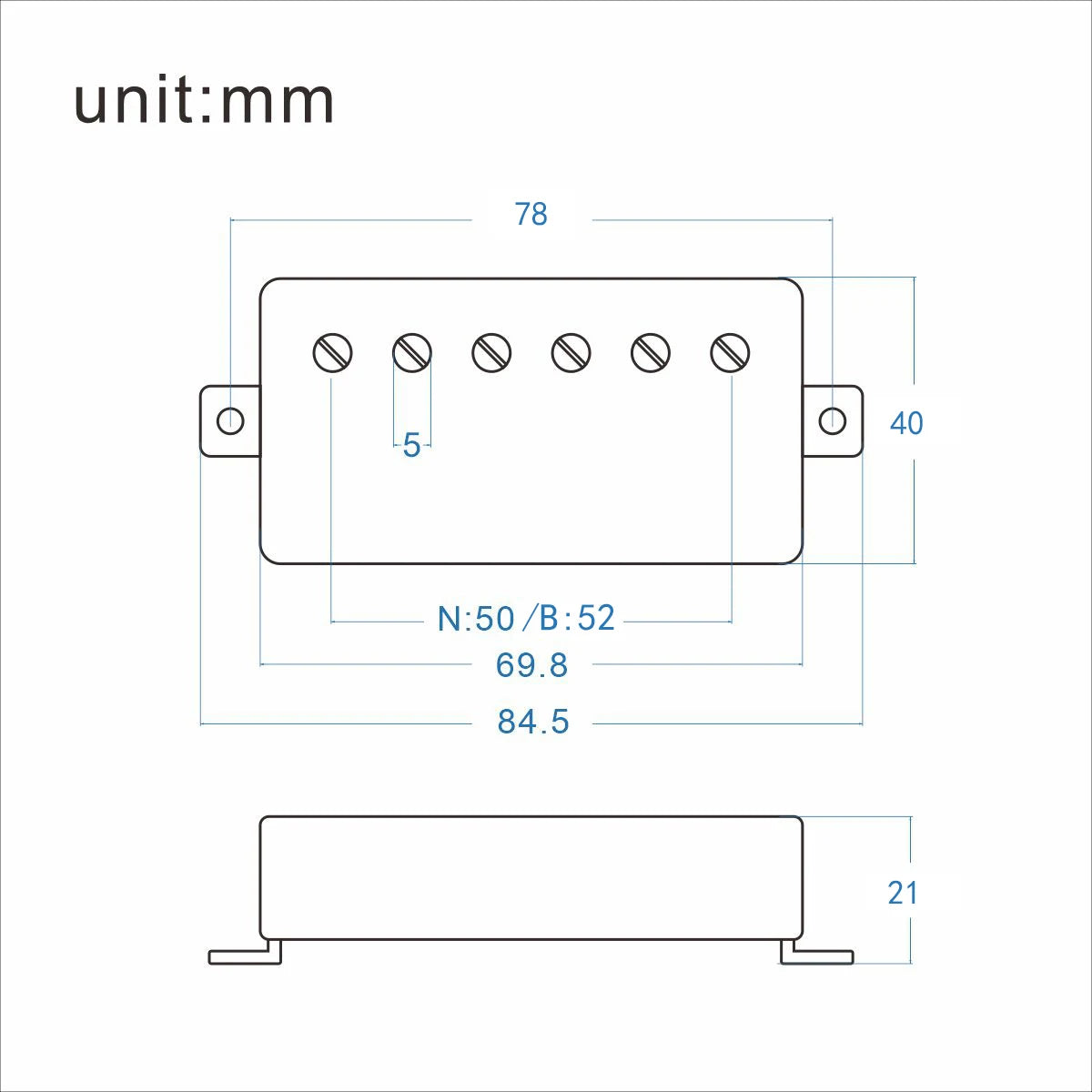 FLEOR 1 pièce Micro Humbucker à aimant céramique pour guitare LP Micros manche/chevalet Chrome 4 fils