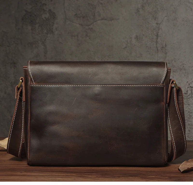 Sac à bandoulière NUKA en cuir véritable pour homme, style rétro, original, en cuir de vache, horizontal, à rabat, pour iPad 11 pouces
