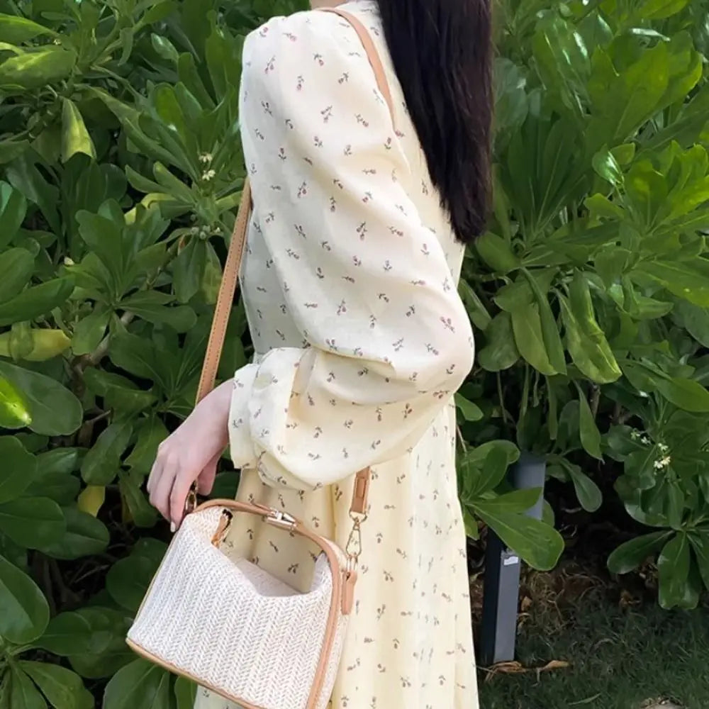 Straw Crossbody Bag For Women New Bohemian Small Knitting Summer Purse And Handbag Vacational Bucket Beach Bags