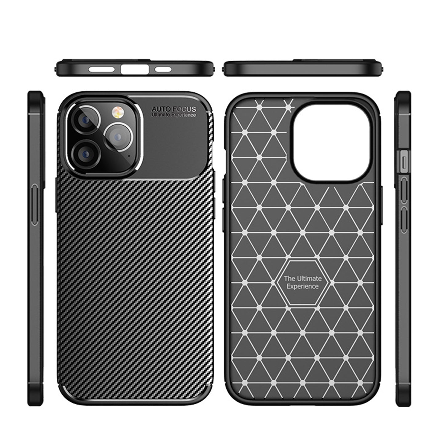 Carbon Fiber Patten Case For Apple iPhone 11 12 13 14 15 Pro Max 14 Plus Shockproof Soft TPU Case