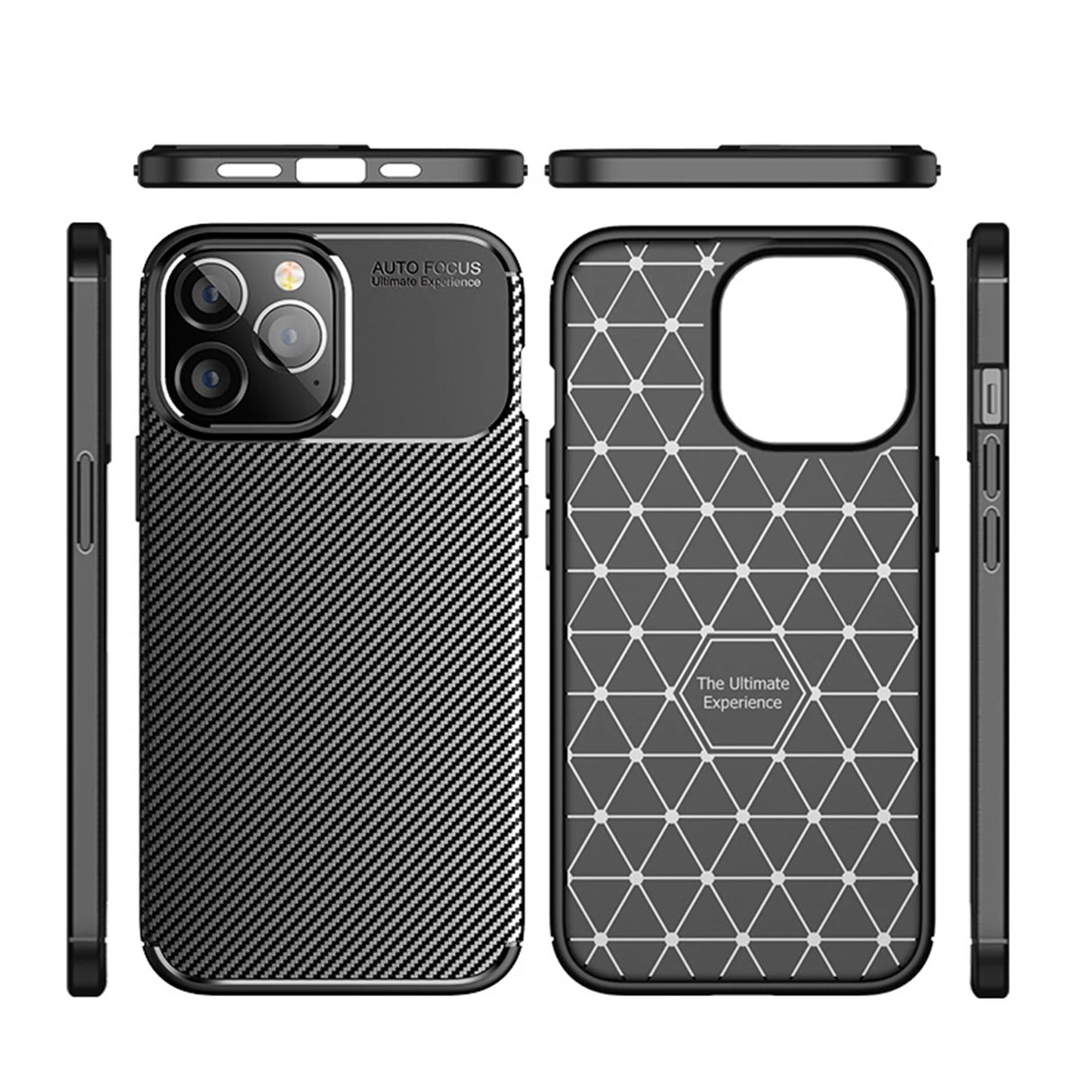 Carbon Fiber Patten Case For Apple iPhone 11 12 13 14 15 Pro Max 14 Plus Shockproof Soft TPU Case