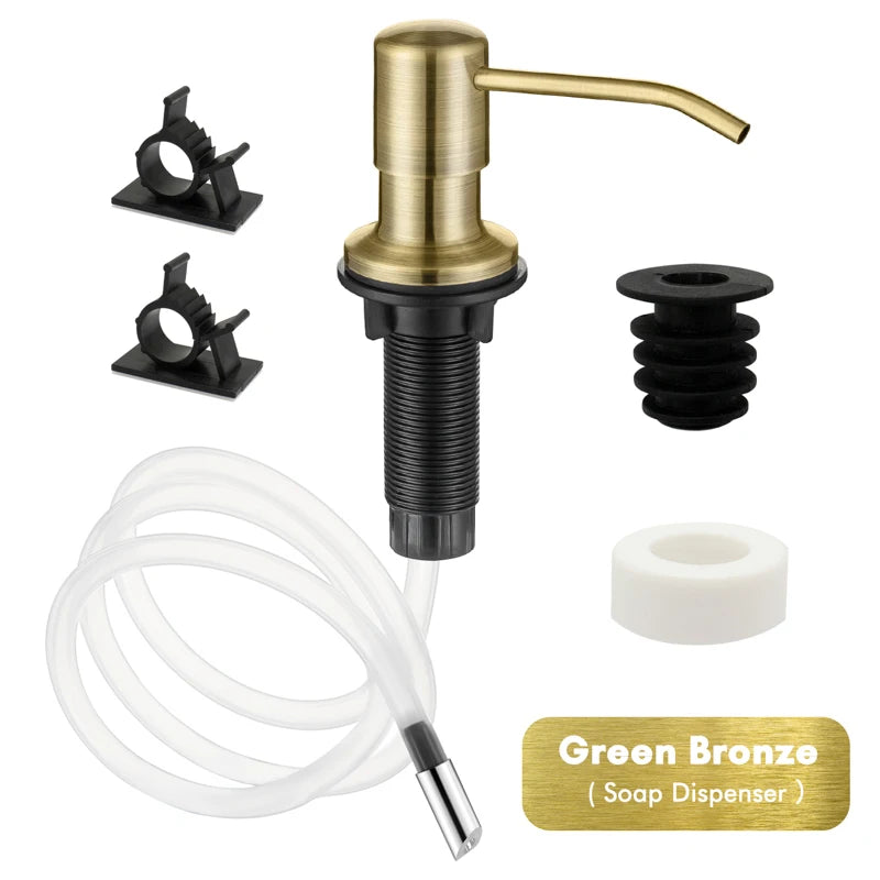 Stainless Steel Soap Dispenser Extension Tube Kit Kitchen Sink Liquid Soap Dispenser Bathroom Lotion Detergent Hand Press Pumps