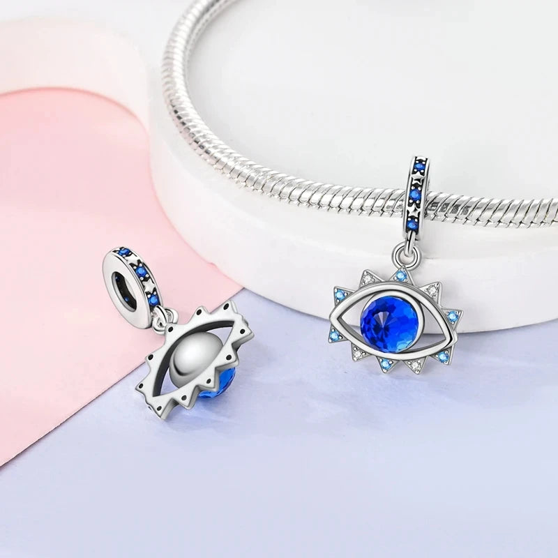New 925 Sterling Silver Luminous Elf Blue Purple Butterfly Moon Life Tree Charms Beads Fit Pandach Original Bracelet DIY Jewelry
