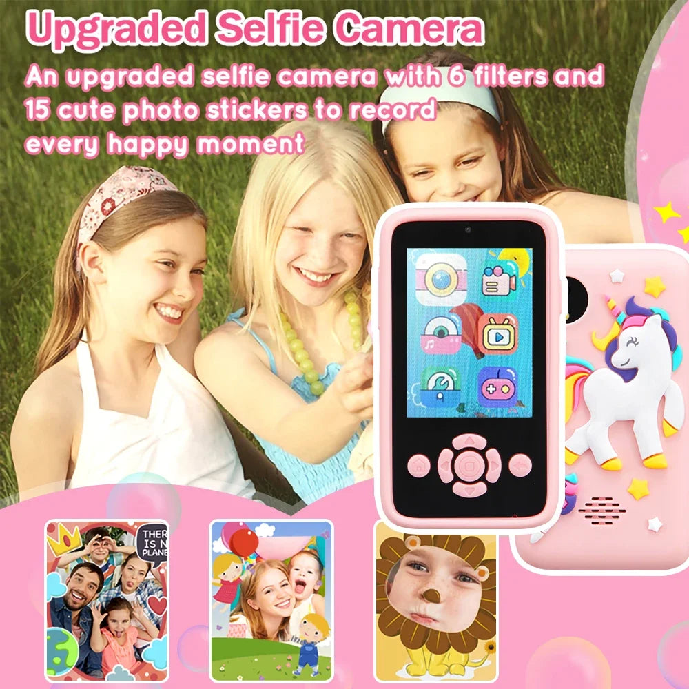 2025 Children Mp3 Phone Camera Toys Puzzle Games Music Player Tooddler Leaning Toys for Girls Boys Age 3-12 Best Birthday Gifts