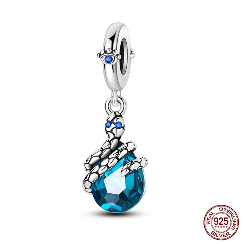 New 925 Sterling Silver Luminous Elf Blue Purple Butterfly Moon Life Tree Charms Beads Fit Pandach Original Bracelet DIY Jewelry