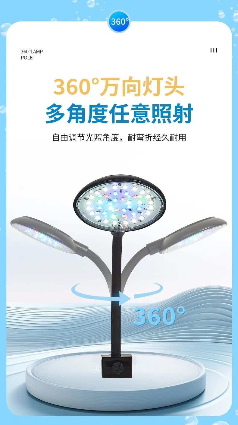 Lampe d'aquarium USB 5 W 7 W LED étanche pour aquarium, lampe sous-marine pour poissons, décoration d'aquarium, lampe pour plantes, mini lampe pour aquarium
