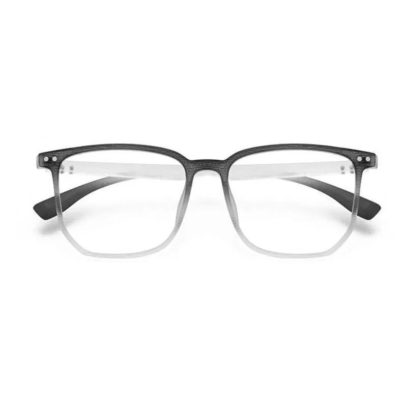 Monture de lunettes anti-lumière bleue tendance et tendance avec verres plats dégradés en bois pour femmes