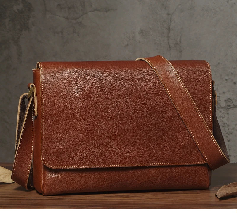 Sac à bandoulière NUKA en cuir véritable pour homme, style rétro, original, en cuir de vache, horizontal, à rabat, pour iPad 11 pouces