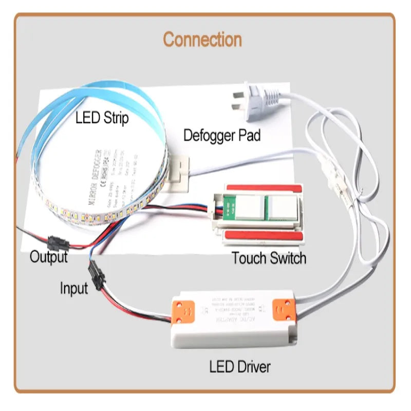 Bathroom mirror touch dimming double touch defogging capacitive touch sensor switch