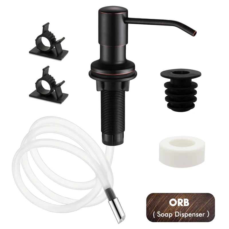 Stainless Steel Soap Dispenser Extension Tube Kit Kitchen Sink Liquid Soap Dispenser Bathroom Lotion Detergent Hand Press Pumps