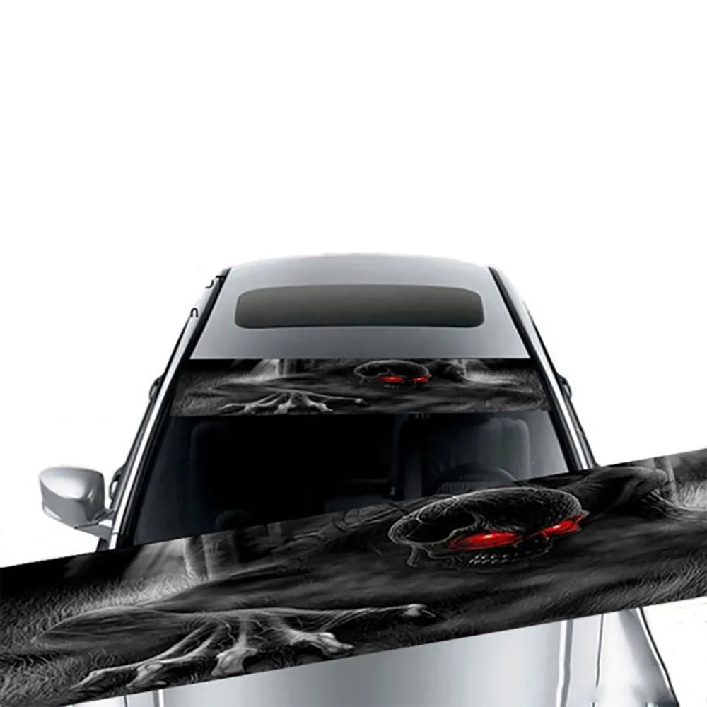 Car Front Windshield Sunshade Stickers 3D Vinyl Film Sunshade Decorative Stickers for Auto Front Windshield Decorative Sticker