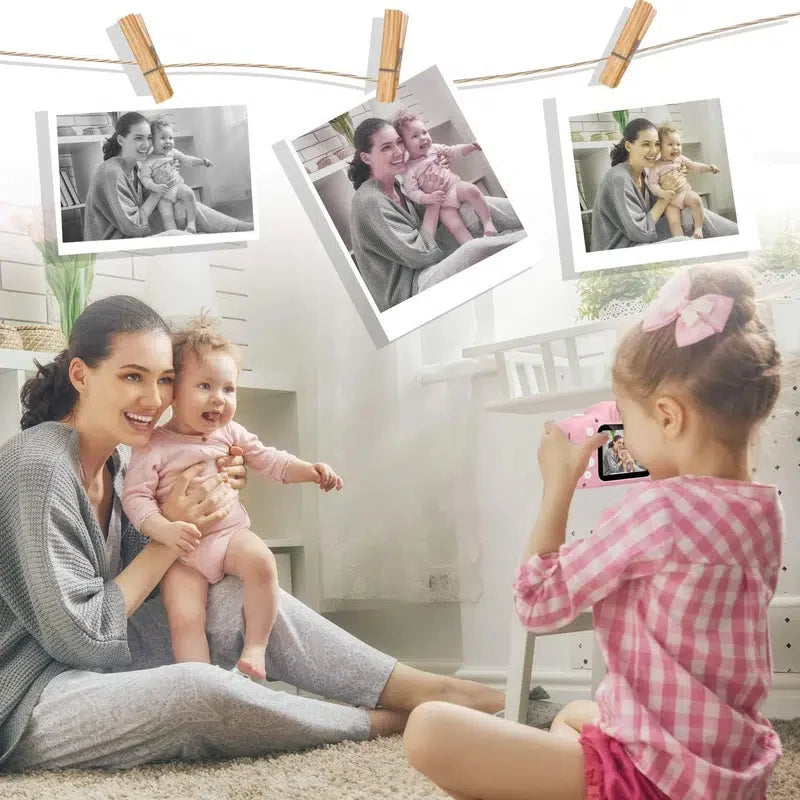Kid Mini Camera 1080P Cartoon Selfie Toddler Digital Video Camera Toys With 32G SD Card for Boys/Girls Christmas Birthday Gifts