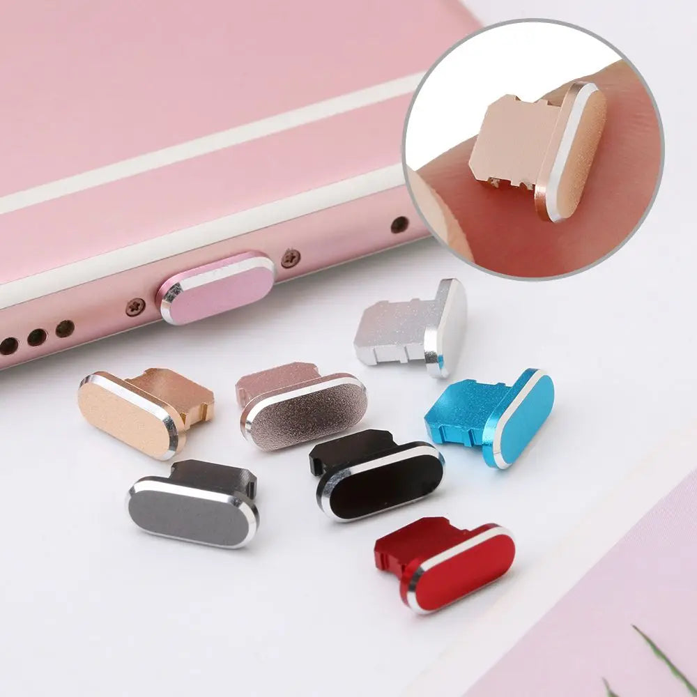 1PC Metal Charger Port Anti Dust Plug Stopper For iPhone 14 13 12 11 X XR Max 8 7 Plus Phone Accessory Charging Plug Cap Cover