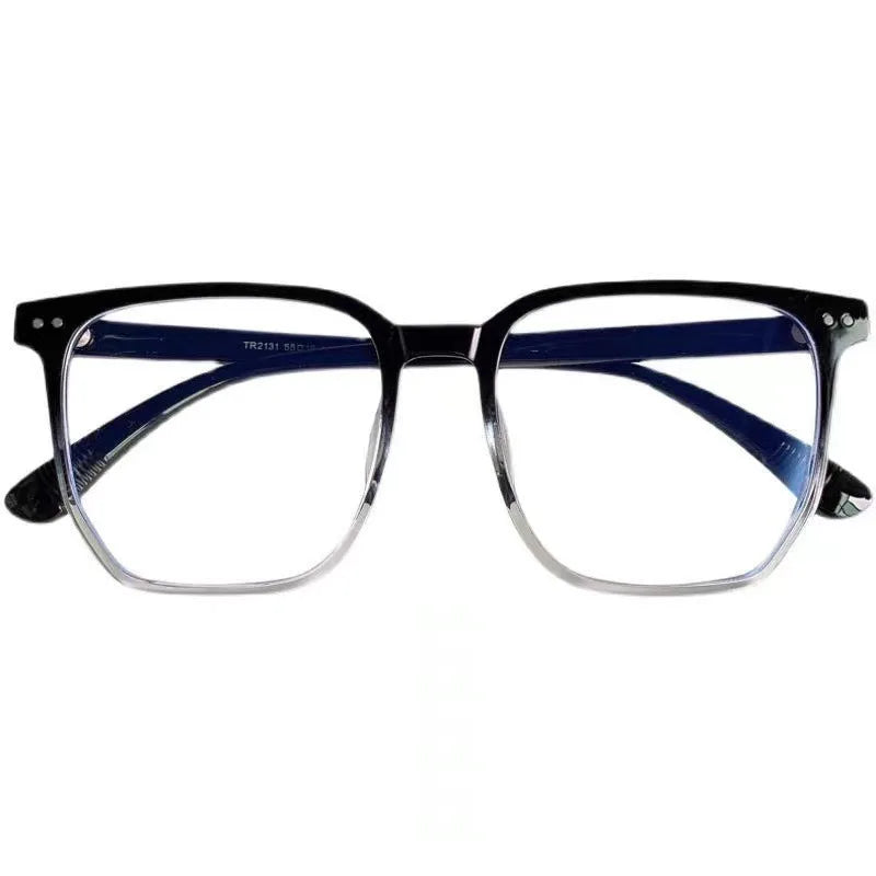 Monture de lunettes anti-lumière bleue tendance et tendance avec verres plats dégradés en bois pour femmes