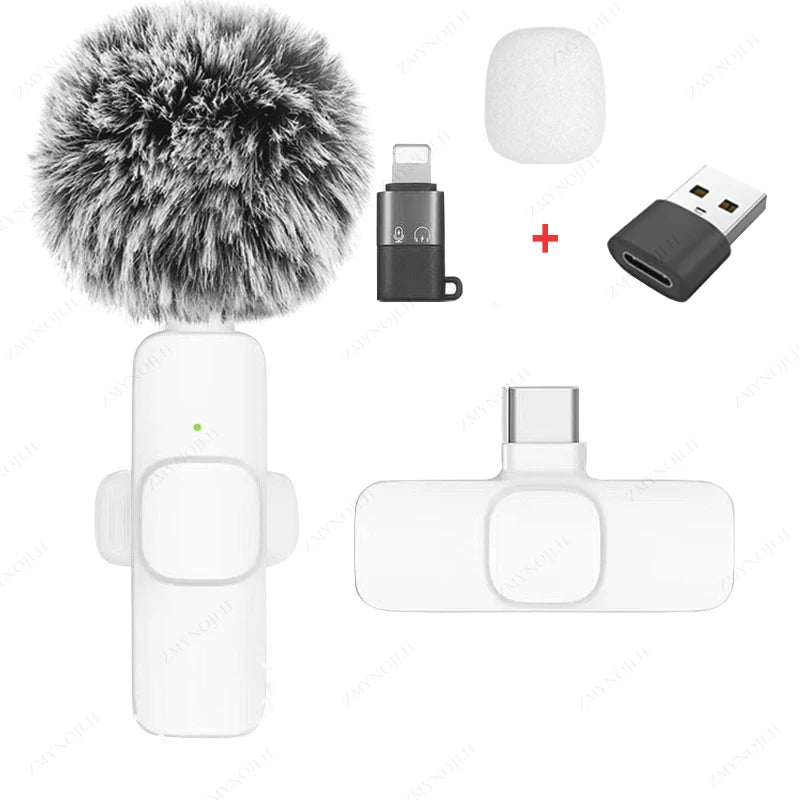 Nouveau microphone cravate sans fil, mini microphone portable pour enregistrement audio et vidéo, pour iPhone, Android, PC, appareil photo, jeux en direct, téléphone