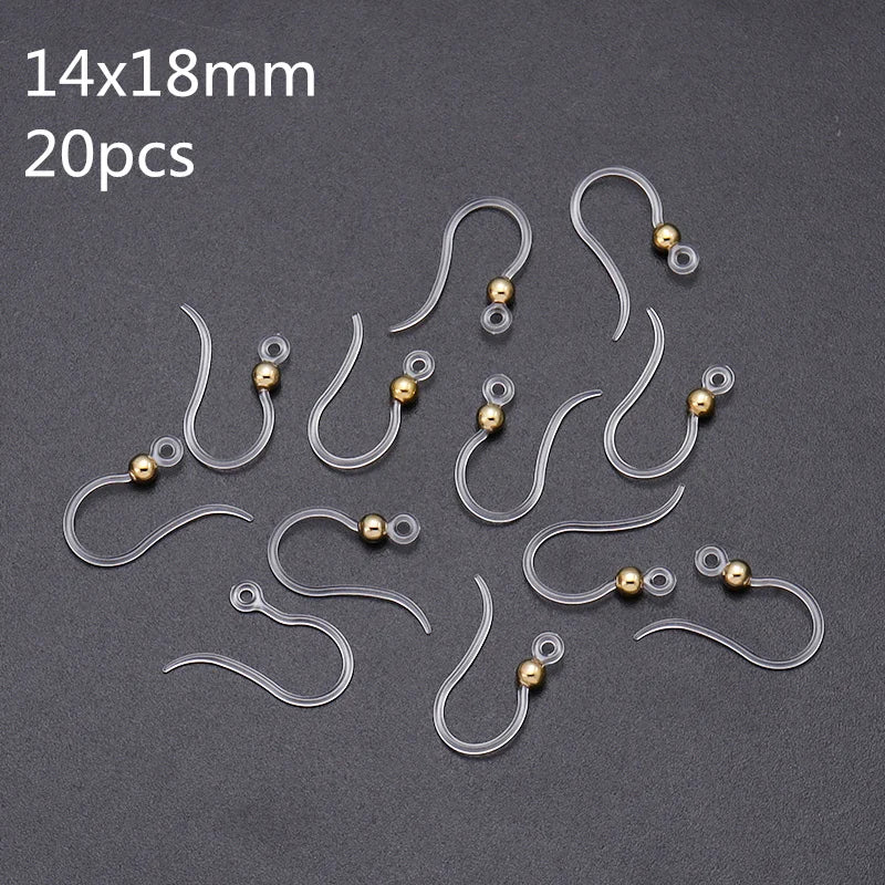 Louleur Crochets d'oreilles en résine transparente pour la fabrication de bijoux, boucles d'oreilles, base de crochet, accessoires de bricolage, vente en gros