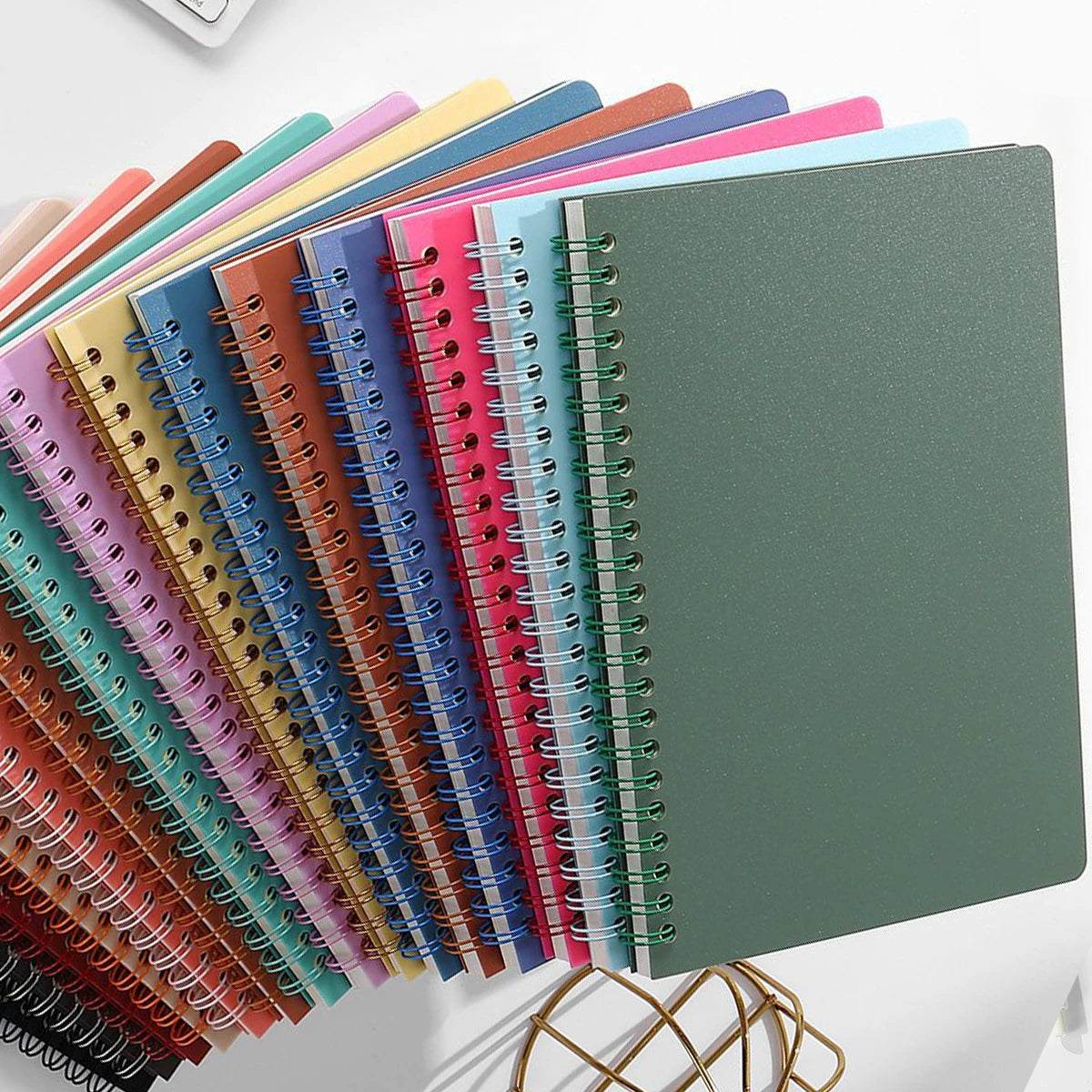 Carnet à spirales A5, 160 pages, papier épais, protection des yeux, ligné, pour l'école, le bureau
