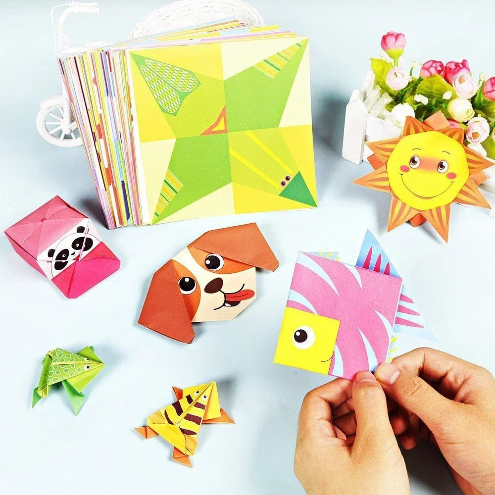 108 Pages Montessori Toys Cartoon Animal Origami Paper Kid DIY Craft Toy Handcraft Parper Art Educational Toy for Children Gift