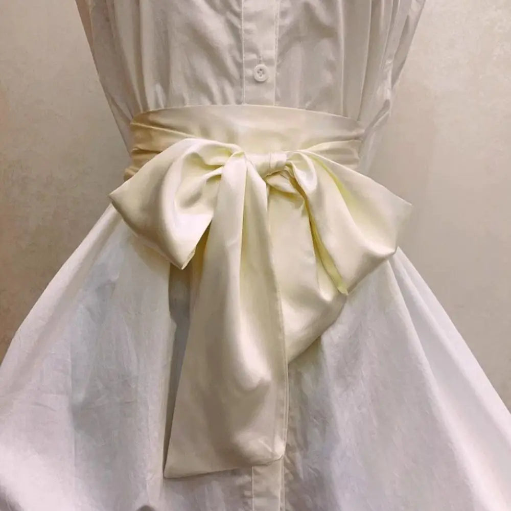 Satin Silk Bow Corset Waist Belt Wide Decorative Bowknot Fabric Ribbon Cummerbunds DIY Waist Bands For Women Lady Girl Bridal