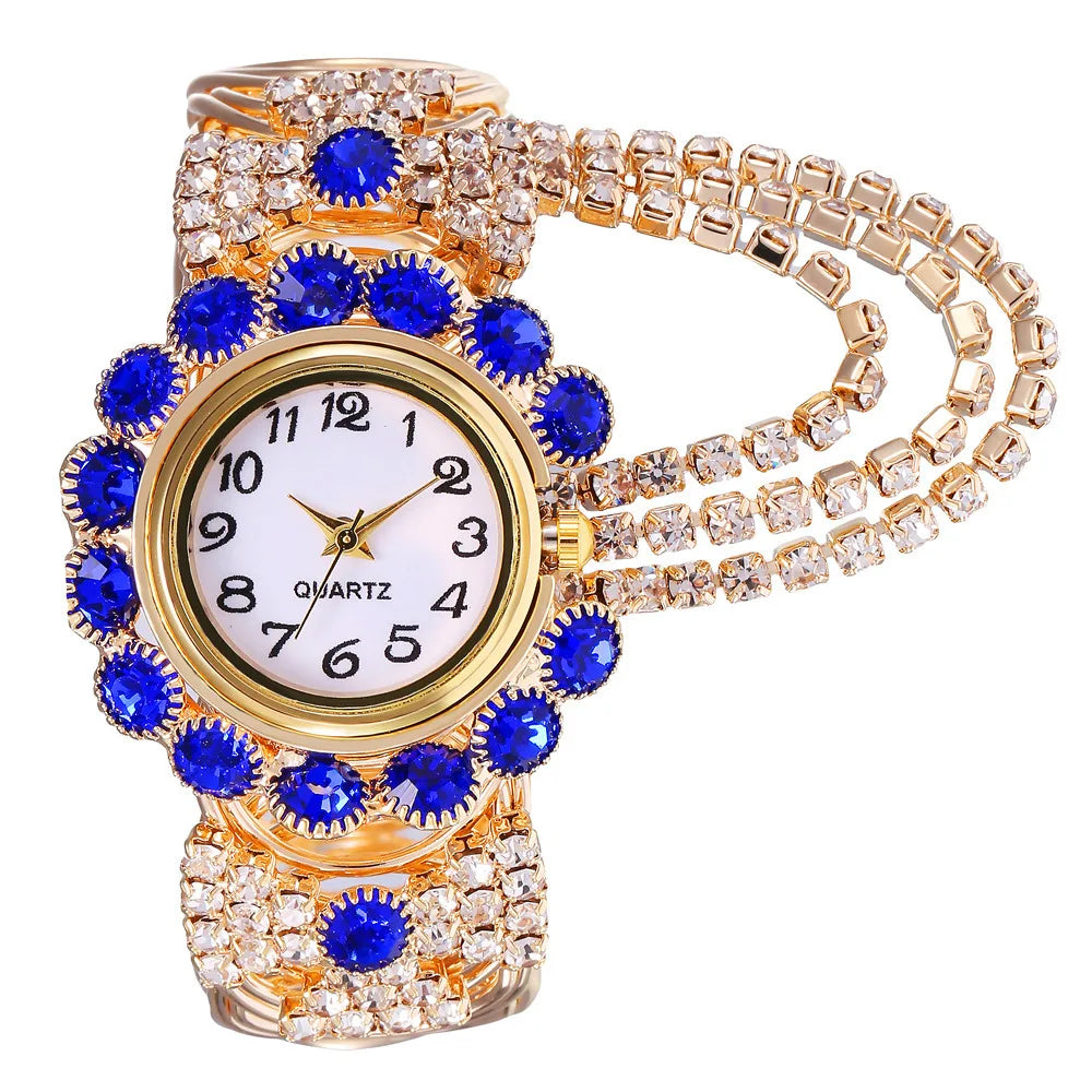 YIKAZE Diamond Rhinestone Luxury Women Quartz Wristwatch Fashion Ladies Alloy Steel Strap Casual Watches Clock Waterproof