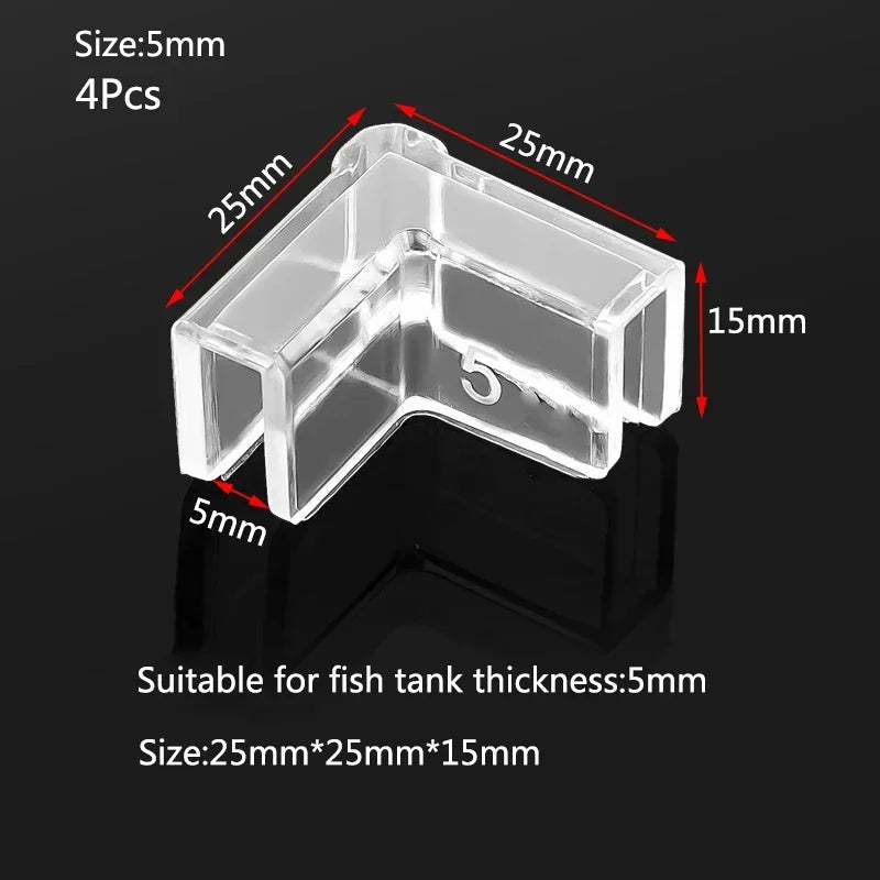 Lot de 4 protections d'angle anti-collision en plastique pour aquarium, 5/6/8/10/12/15 mm, sans adhésif, accessoires