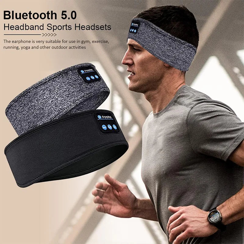 Masque de musique sans fil Bluetooth, bandeau de sport, casque anti-bruit, pour conversation, course, yoga, musique, casque de sommeil sans fil
