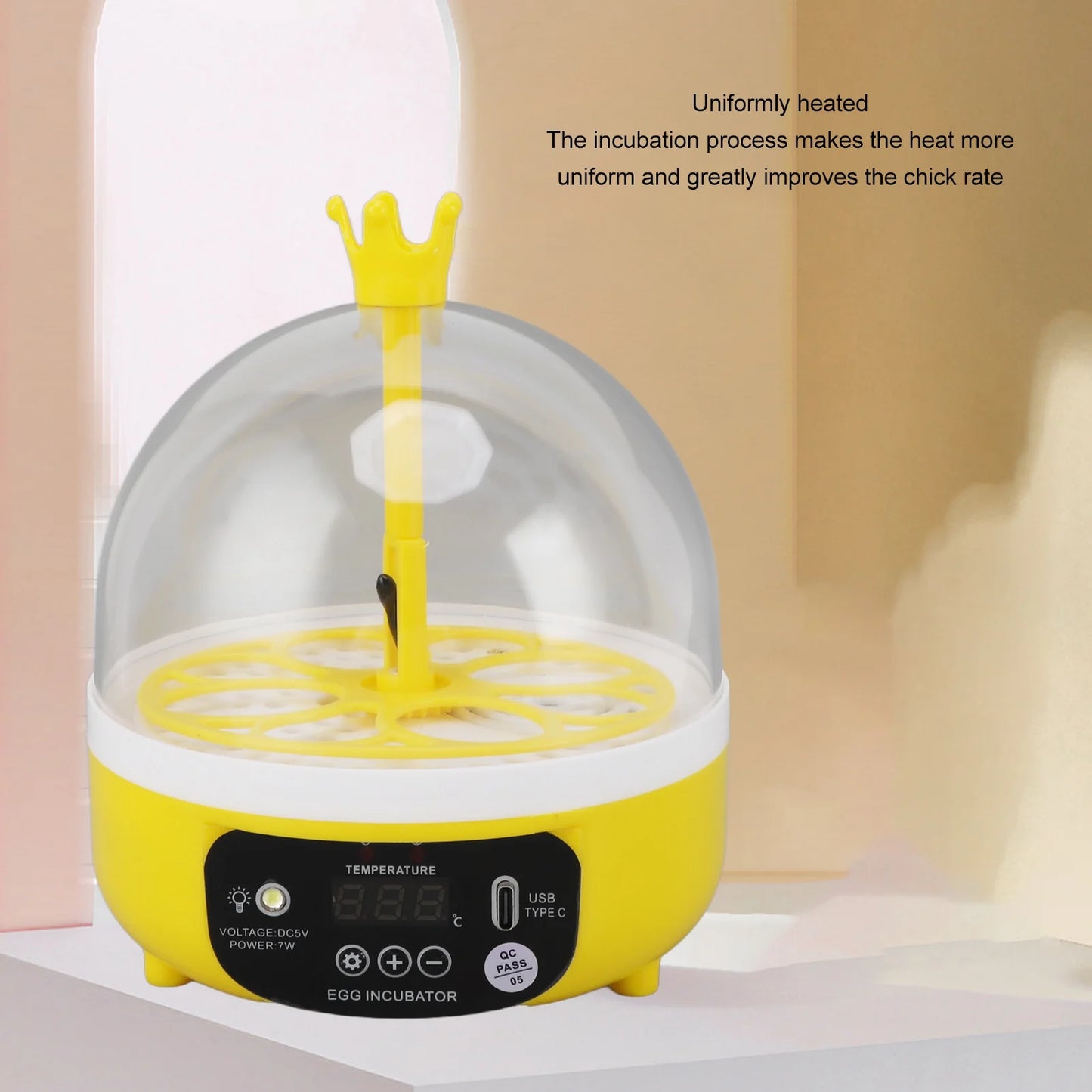 Mini incubateur d'œufs pour la maison, contrôle automatique de la température et de l'humidité, 4 œufs, chandelle, machine à couver pour volailles, poulets, canards, Pi