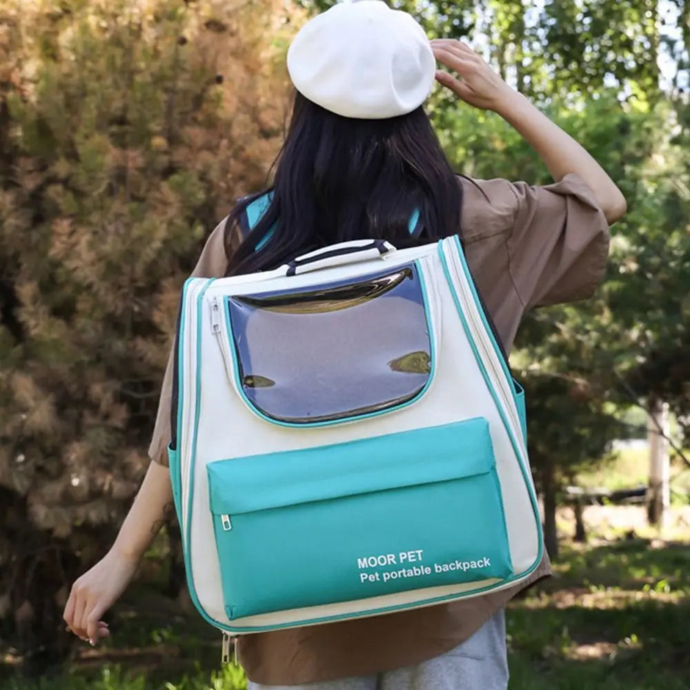 Expandable Pet Backpack Carrier Portable Breathable Dog Carrier Bag Zipper Creative Pet Carrying Backpack for Cats Puppy