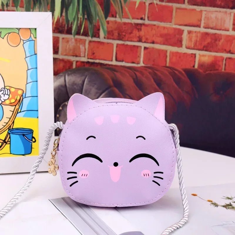 2024 Cute Cartoon Crossbody Fashion Girl PU Leather Elegant Children's Accessories Change Shoulder Bag حقائب يد 숄더백