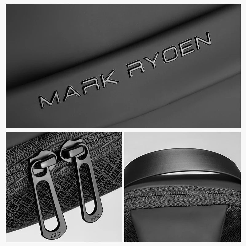 Mark Ryden Sac à bandoulière Oxford pour homme, 7,9 pouces, sacoche de poitrine pour homme, sacoche à bandoulière pour motard, noir, nouvelle collection tendance