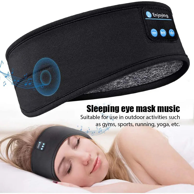Masque de musique sans fil Bluetooth, bandeau de sport, casque anti-bruit, pour conversation, course, yoga, musique, casque de sommeil sans fil