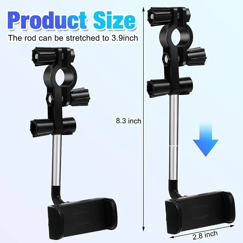 360 Rearview Mirror Car Phone Holder Universal Phone Stand Mount Support GPS Adjustable Bracket Back Seat Mobile Phone Holder