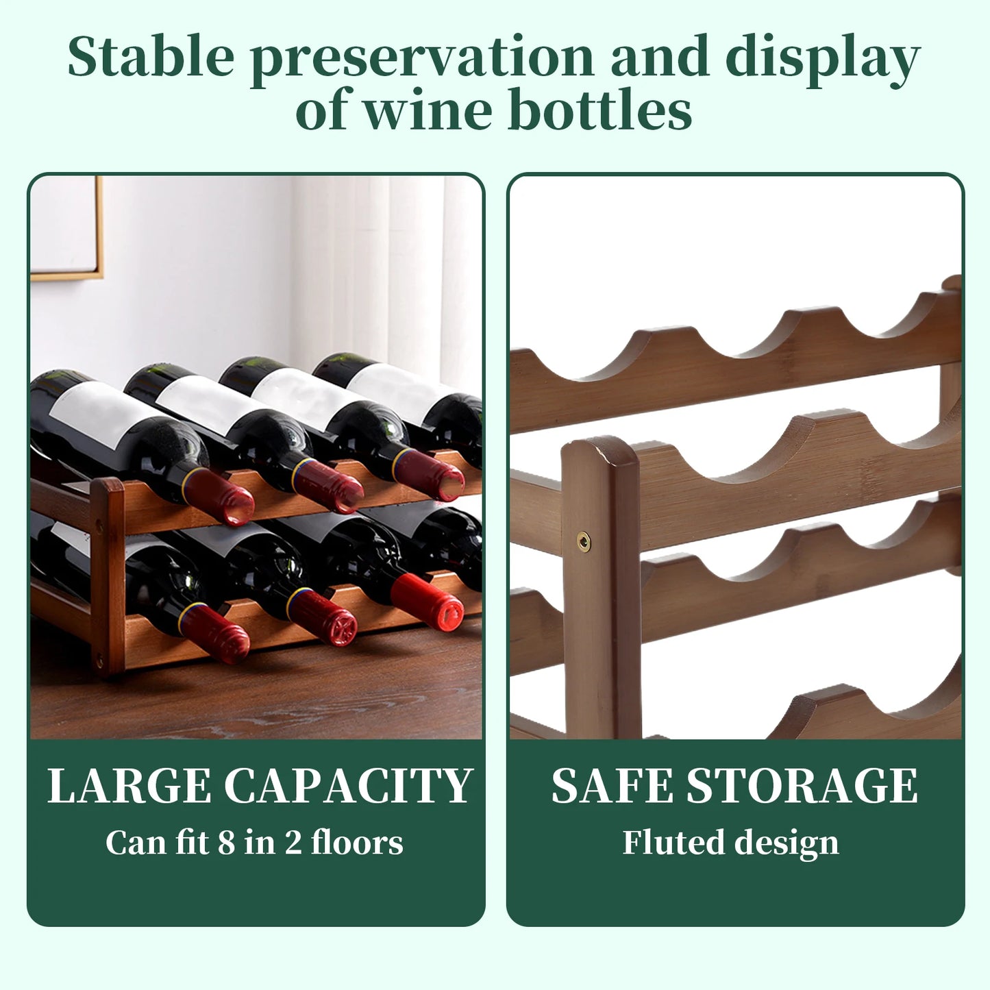 Wine Rack Wooden WineBottle Display Cabinet Holders Shelf Wine Showcases Countertop Wine Storage Rack Cellar Bar Accessories