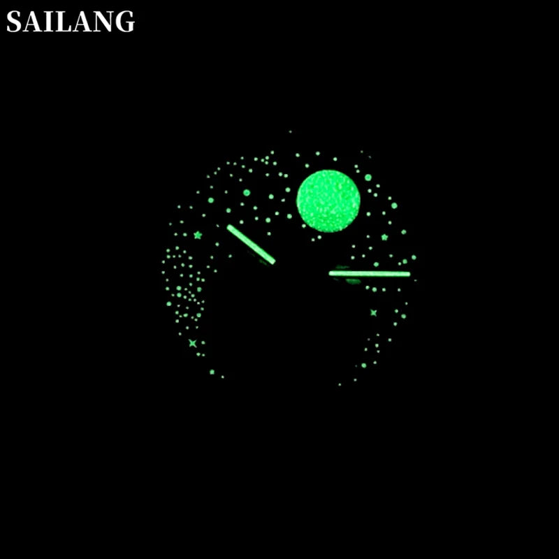 100%Original SAILANG Men Watch Waterproof Leather Strap Simple Fashion Starry Sky Swarovski Diamonds Men’s Luxury WristWatch
