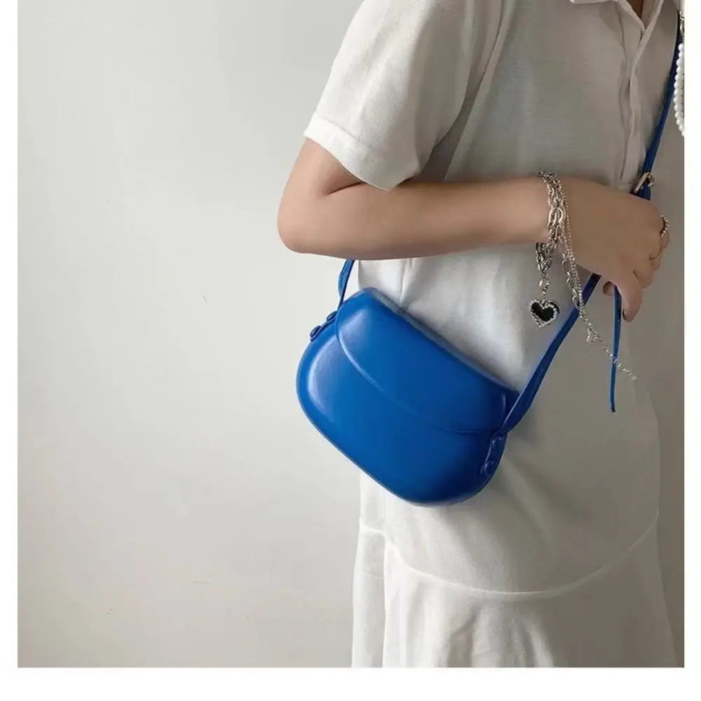 PU Leather Women Crossbody Bag Fashion Luxury Purse Sling Bags Saddle Shoulder Bag Candy Color Girl Messenger Bags