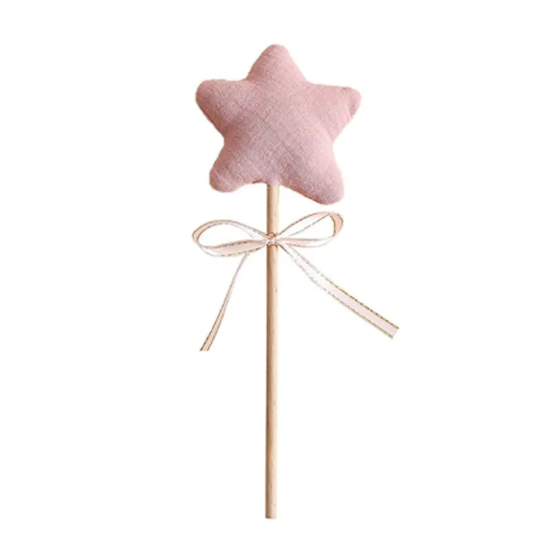 Baby Wooden Star Music Rattle Party Decor Baby Birthday Photography Accessories Cotton Rattle Gift Toys for Babies Music Gym