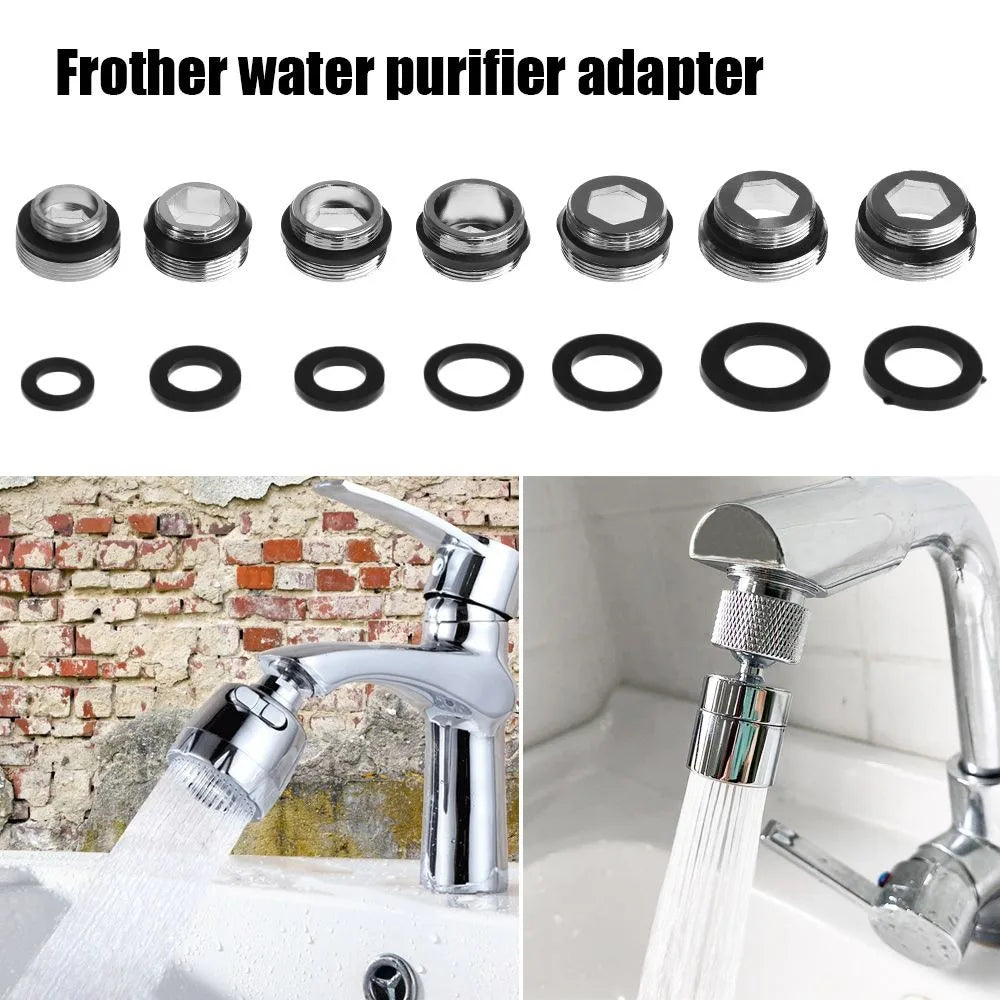 Kitchen Faucet Adapter Set 18/20/22/24mm To 22mm With Washer Metal Male Female Saving Tap Aerator Connector Bathroom Accessories