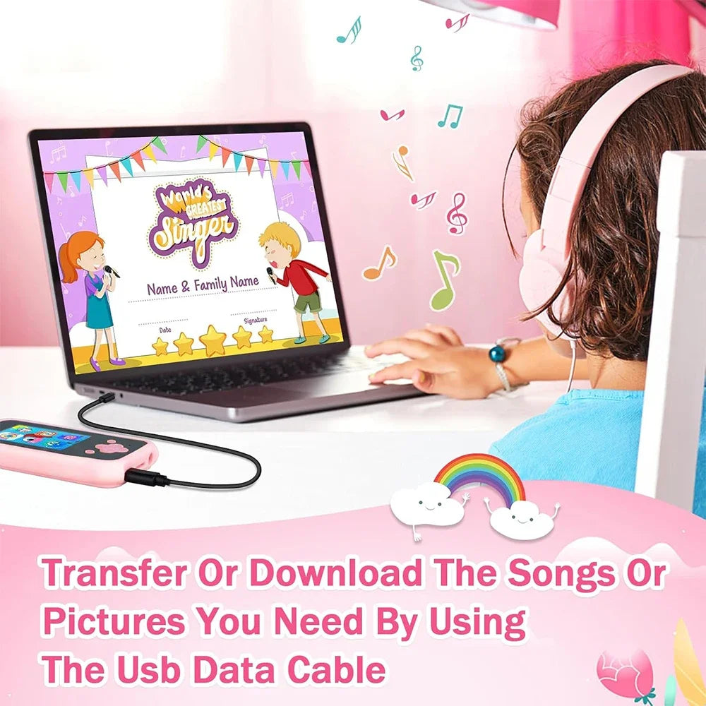 2025 Children Mp3 Phone Camera Toys Puzzle Games Music Player Tooddler Leaning Toys for Girls Boys Age 3-12 Best Birthday Gifts