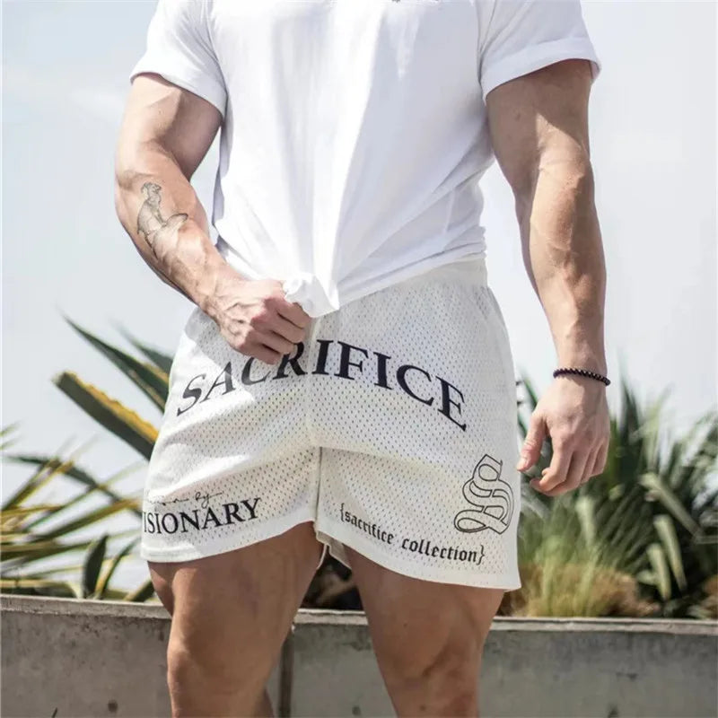 American Style Fashion Trend Men's Clothing Sports Fitness Men's Shorts Quick Drying Breathable Mesh Basketball Training Shorts