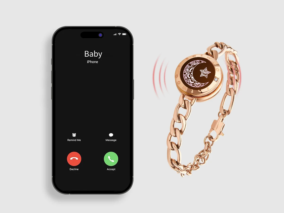 Totwoo Long Distance Relationship Touch Bracelets Couple Birthday Gift Smart Bluetooth Jewelry with App Support iOS Android