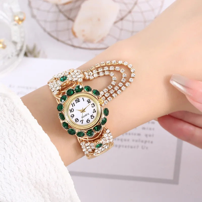 YIKAZE Diamond Rhinestone Luxury Women Quartz Wristwatch Fashion Ladies Alloy Steel Strap Casual Watches Clock Waterproof
