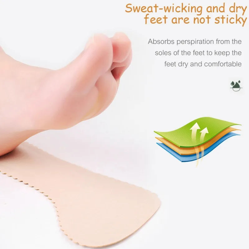 Sandales Semelles auto-adhésives Talons hauts Coussinets antidérapants pour chaussures Semelles intérieures en cuir absorbant la transpiration Coussin absorbant les chocs