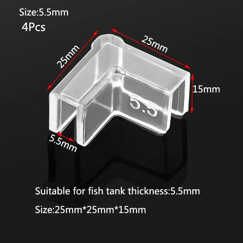 Lot de 4 protections d'angle anti-collision en plastique pour aquarium, 5/6/8/10/12/15 mm, sans adhésif, accessoires