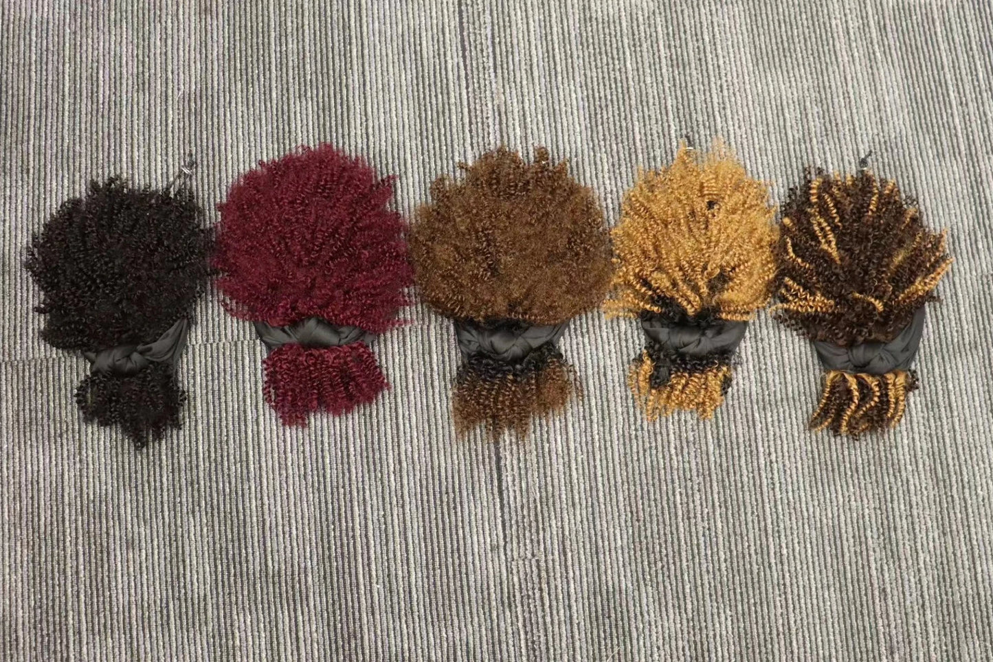 200% Density 1BT30 Afro Kinky Curly Scarf Wig with Bangs Machine Made Wig Curly 100% Human Hair Wig Preplucked for Black Women