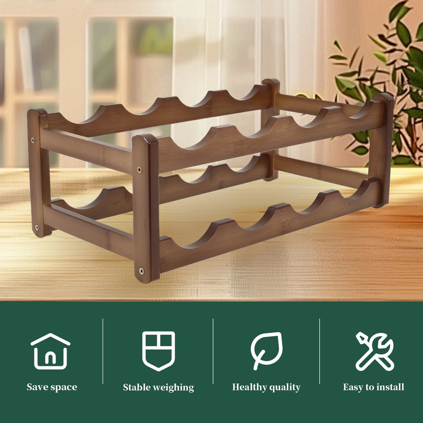 Wine Rack Wooden WineBottle Display Cabinet Holders Shelf Wine Showcases Countertop Wine Storage Rack Cellar Bar Accessories