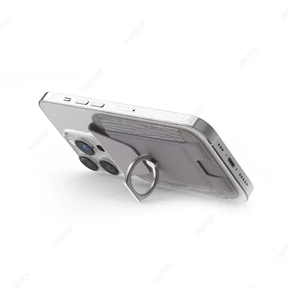 Magsafe Phone Wallet Card Holder with Ring Stand Flap Cover Pu Leather Wallet Magnetic Phone Case for Iphone 12 13 14 15 16 Pro