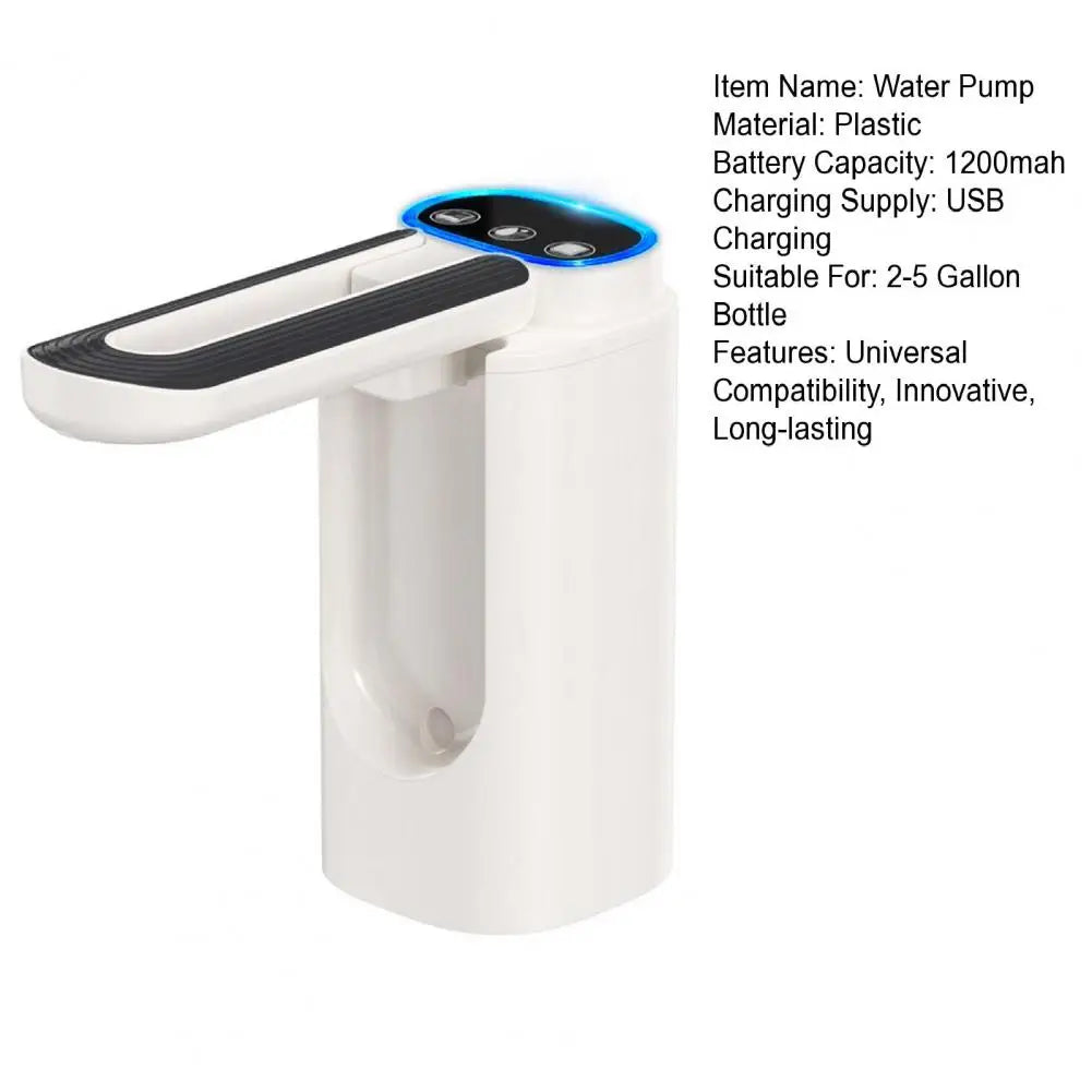 Distributeur d'eau automatique à pompe pour bouteille, chargement USB, distributeur d'eau électrique portable, pompe pour usage domestique et extérieur, pour bouteille de 2 à 5 gallons