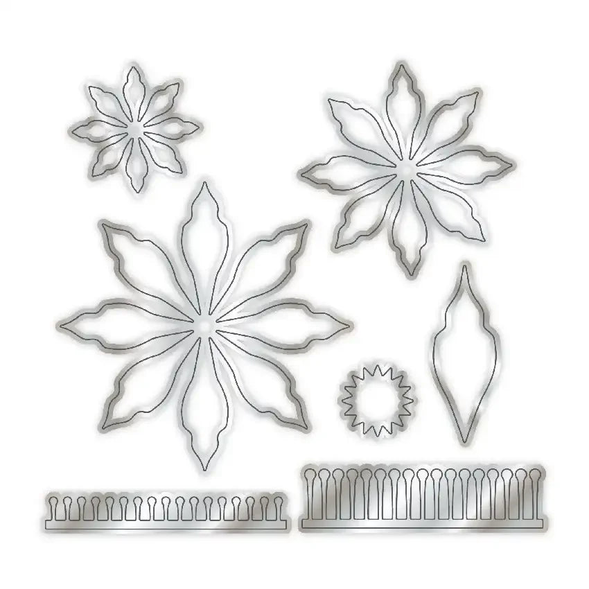 Winter Wonderland Christmas Ice Skate Snowflake Poinsettias Cutting Dies Hot Foil Scrapbooking Diary Decorate Embossing Template