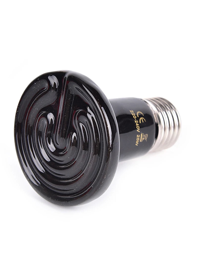 Reptile Heat Lamp Black Infrared Ceramic Emitter Heat Light Bulb Pet Brooder 220-240V Touch Lamp For Chameleon Cage Snake Tank